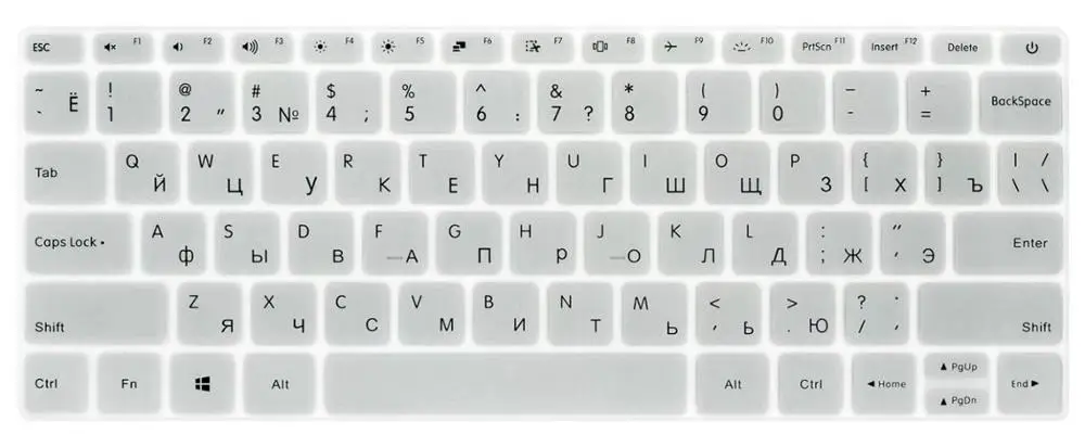 5 цветов русский для Xiaomi Mi тетрадь Air 13,3 13 дюймов ноутбук силиконовый США Клавиатура кожного покрова протектор плёнки - Цвет: Silver