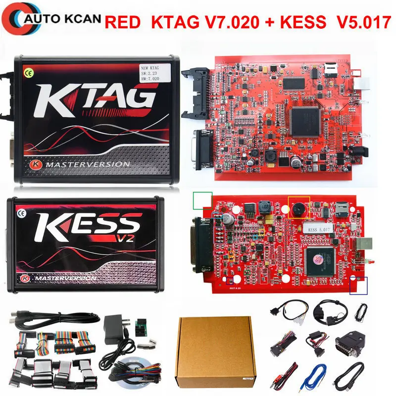 Без жетонов RED Kess KtagV7.020 KESS V2 V5.017 V2.47 ECU чип тюнинг ЕС Мастер онлайн менеджер Тюнинг Комплект с BDM зонд адаптер