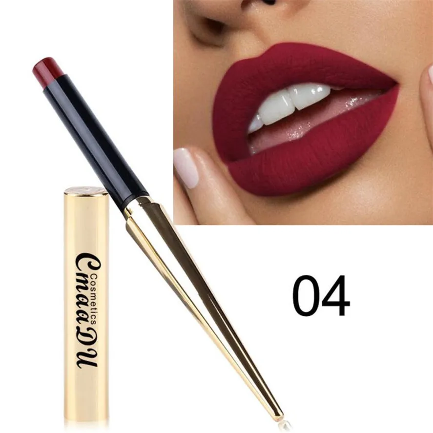

12 Colors Long Lasting Matte Lipstick Cmaadu 1PC Waterproof Lipstick Matte Color Moisturizing Lipsticks Women's Makeup Lipsticks
