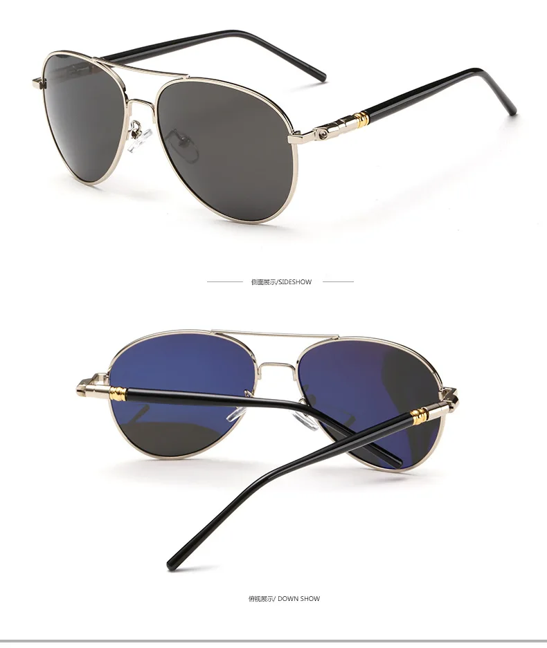 Классические мужские солнцезащитные очки Metail из сплава, поляризационные, фирменный дизайн, мужские солнцезащитные очки для вождения