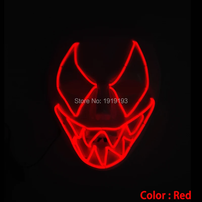Горячие продаж 20 Тип светящиеся EL wire свет Маска Новинка освещение светодиодный неоновые Хэллоуин маска для DJ, танцы, Свадебные украшения