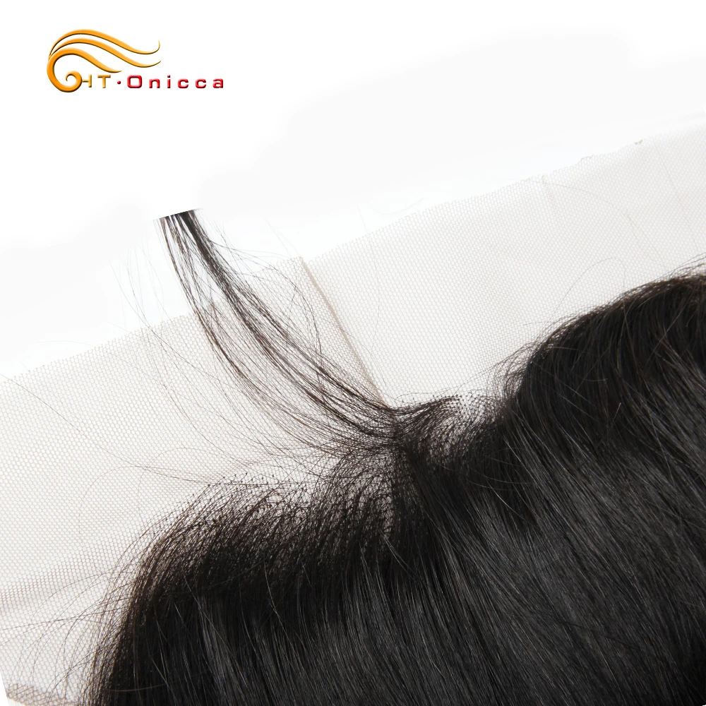 Onicca Hair Brazilian Loose Wave Frontal Closure With Baby Hair Non Remy Human Hair Frontal 13x4 Ear To Ear Lace Frontal Closure