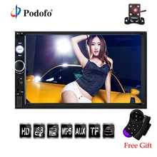 Podofo 2 din Автомобильный Радио 7 «HD сенсорный экран Mirrorlink Авто Радио Bluetooth стерео Мультимедиа MP5 плеер заднего вида камера