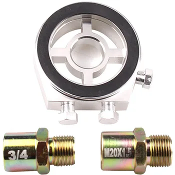 

Car Universal M20+ 3/4 Aluminum Oil Filter Sandwich Cooler Plate Adapter Filter Cooler Plate Kit Accessory for oil temp gauge