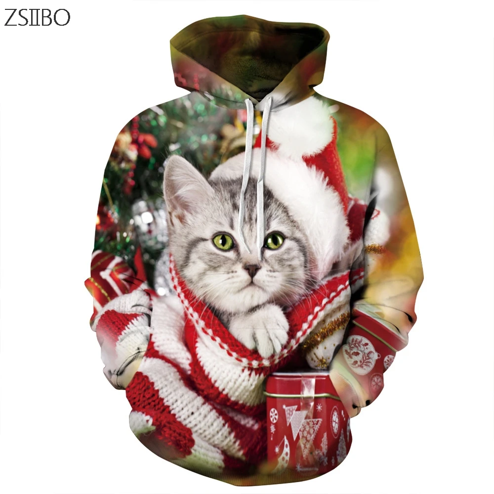 cat christmas hoodie