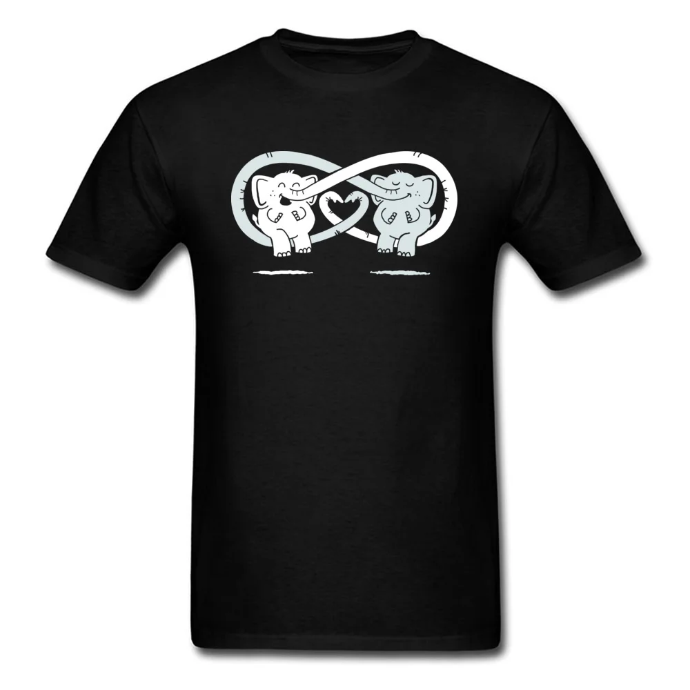 Прочная Очаровательная футболка для друзей и спорта, Милая футболка, мужские футболки, черный подарок на день, свитер для влюбленных слонов - Цвет: Black