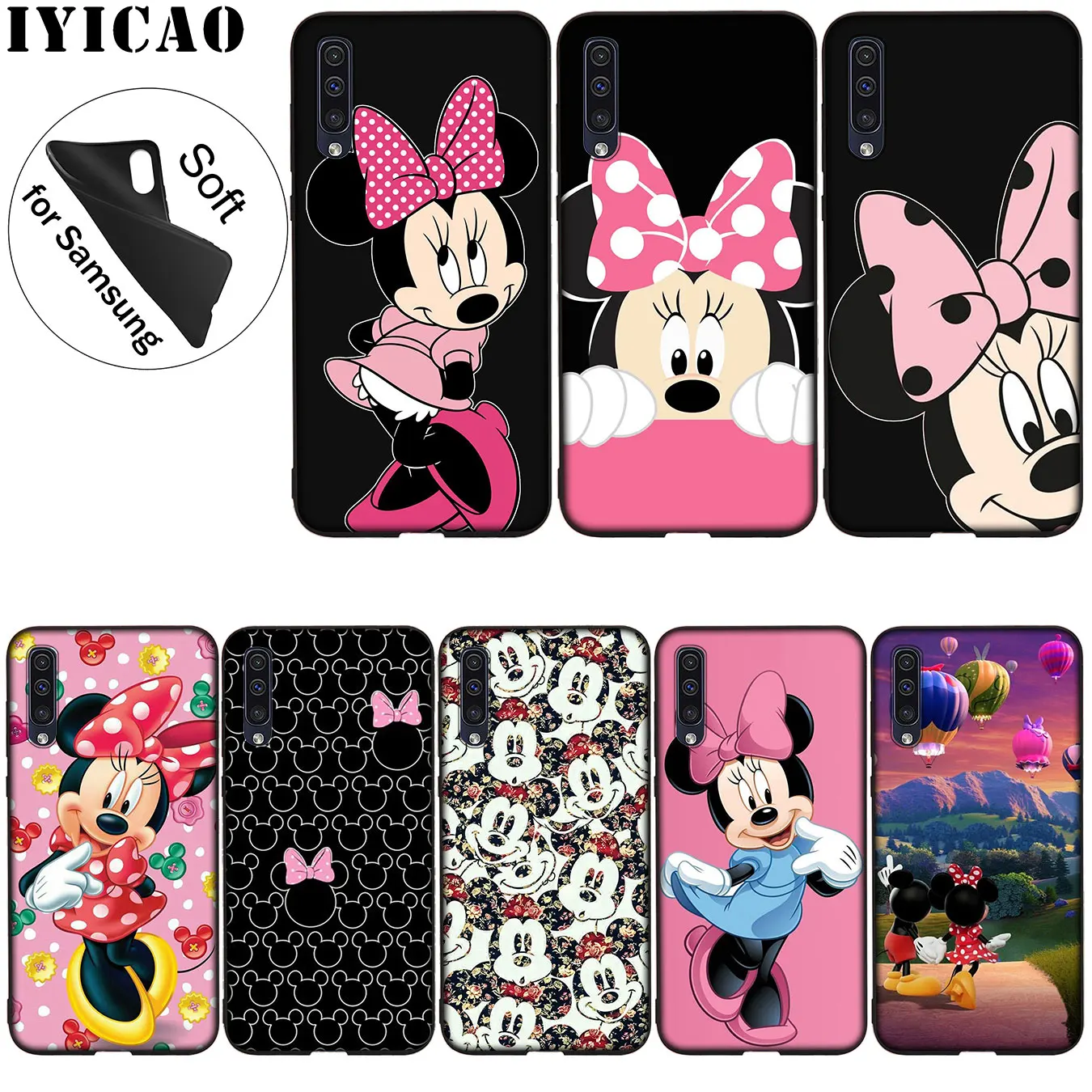 

IYICAO Minnie Mickey Mouse Soft Silicone Case for Samsung Galaxy A70 A60 A50 A40 A30 A20 A10 A50S A40S A30S A20S A10S Cover