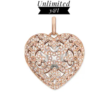 

Can Open Hollow Out Heart Pendants for DIY Jewelry Making Rose Gold Fashion Necklace Pendant Accessories for Women Men Gift
