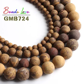 

Wholesale Matte elephant skin jaspers Stone Round Beads for Jewelry Making Diy Bracelet Necklace Pick Size 4 6 8 10 MM 15 Inches