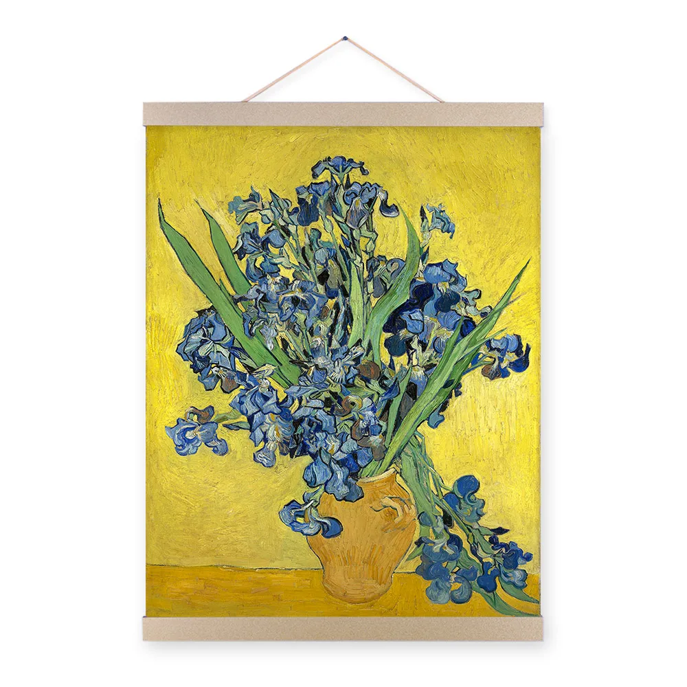 

Irise Vincent Van Gogh Yellow Modern Blue Flower Poster Print Original Floral Vase Famous Canvas Oil Painting Home Wall Art Gift