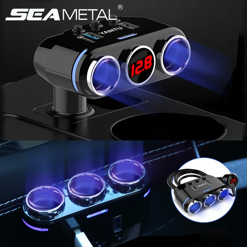 

Car Cigarette Lighter Socket Splitter Plug 12-24V LED Auto USB Charger Adapter 3.1A 100W Detection For Phone MP3 DVR Accessories