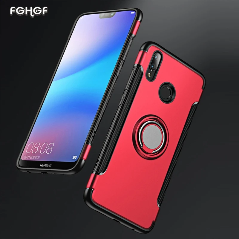 

Silicone Case For Huawei Nova 3 3i 3E Phone Shell Magnetic Adsorbable Ring Armor Sofe Anti-drop Back Cover Protection Coque Capa