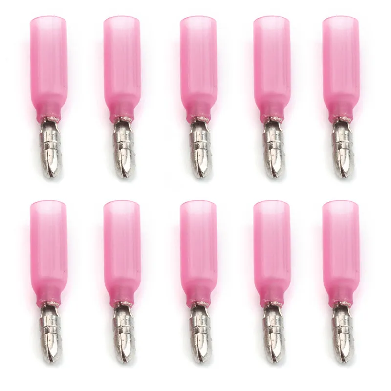 

50PCS 22-18AWG Heat Shrink Bullet Male Crimp Butt Connectors Wire Splice Terminals Electrical Terminals For 0.5-1.5mm2 Red
