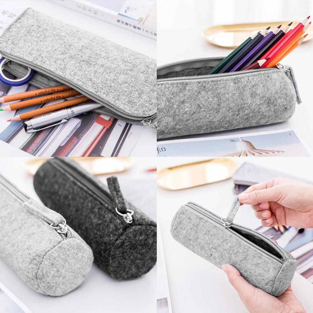 Креативный Простой чистый войлочный пенал для мальчиков и детские канцелярские принадлежности сумка Многофункциональный Карандаш карман