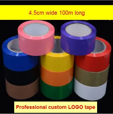 1 рулон, ширина 4,5 см, длина 100 м, цветная лента, настраиваемая, плюс печать логотипа, цветная разделительная лента, лента для внешней торговли, экспортная лента
