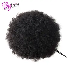 Afro Kinky Вьющиеся Хвост Шиньон Для Женщин Натуральный Черный Реми Зажим Для Волос В Хвостики