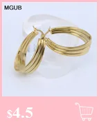 MGUB new design stainless steel fashion jewelry gold color round Hoop earrings for women LH594