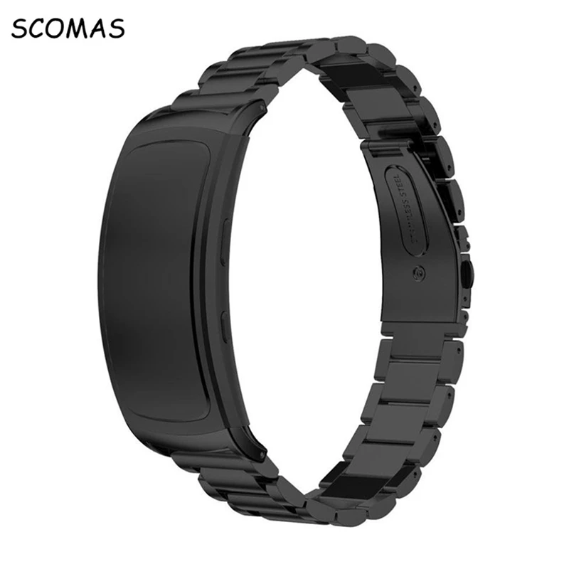 SCOMAS Replacement Stainless Steel font b Watch b font Bracelet Band for Samsung Gear Fit2 Wrist