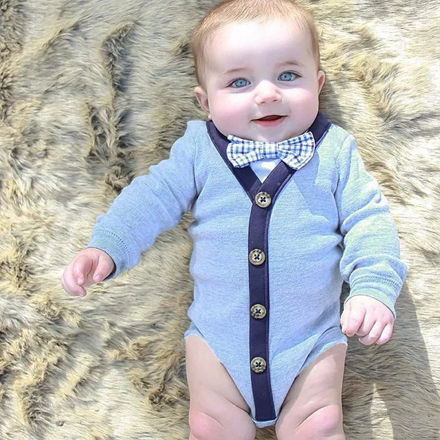 Newborn Kids Baby Boys Infant Outfits Jumpsuit Romper Bodysuit Gentleman Clothes