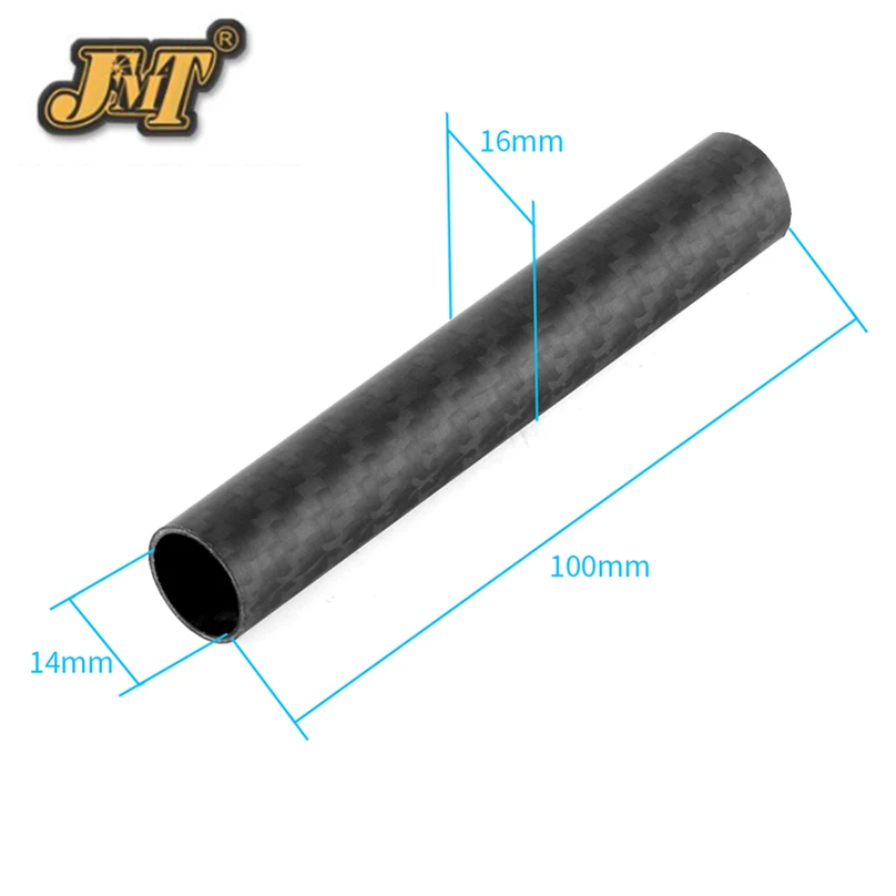 JMT высокопрочный 3K Углеродное волокно 16*14*100 мм трубка саржевая матовая для защиты растений БПЛА Дрон