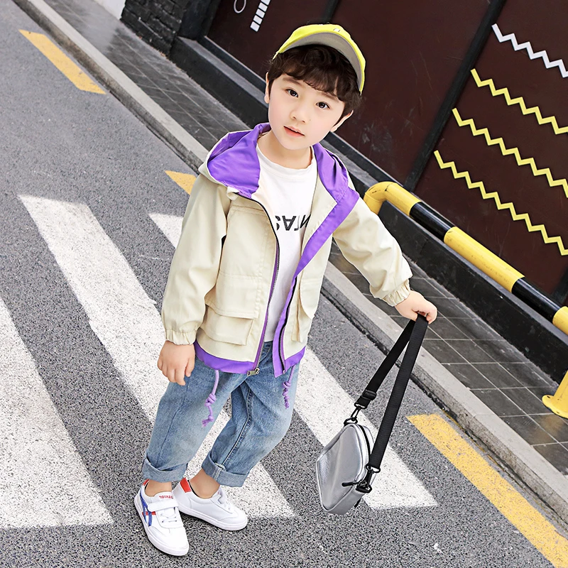 

2019 Spring Autumn Boy Casual Handsome Hooded Jacket Coat
