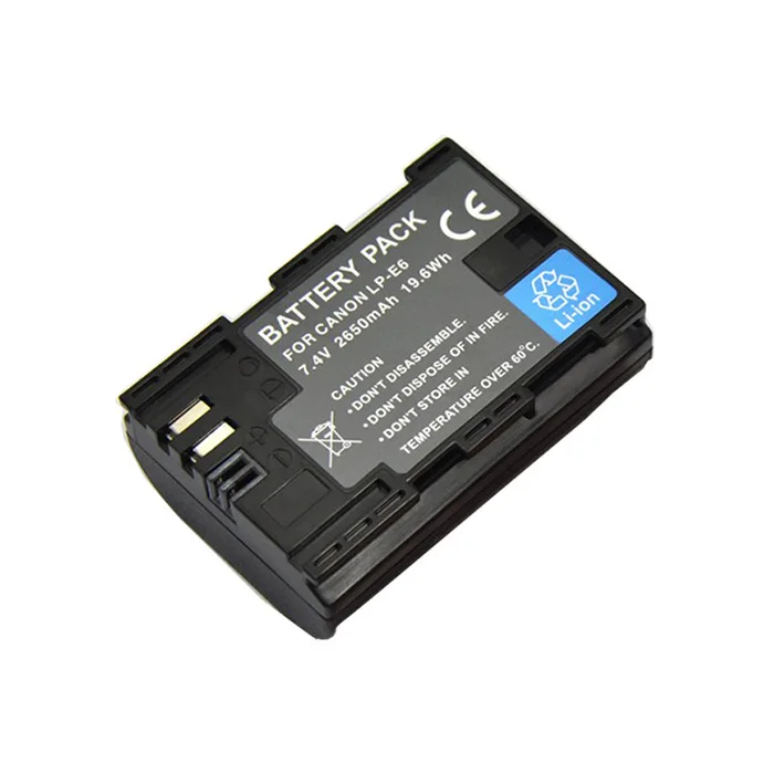 

Dinto 1pc High Quality 7.4V LP-E6 LP E6 LPE6 2650mAh Rechargeable Camera Battery for Canon EOS 5D Mark II Mark III 6D 7D 60D
