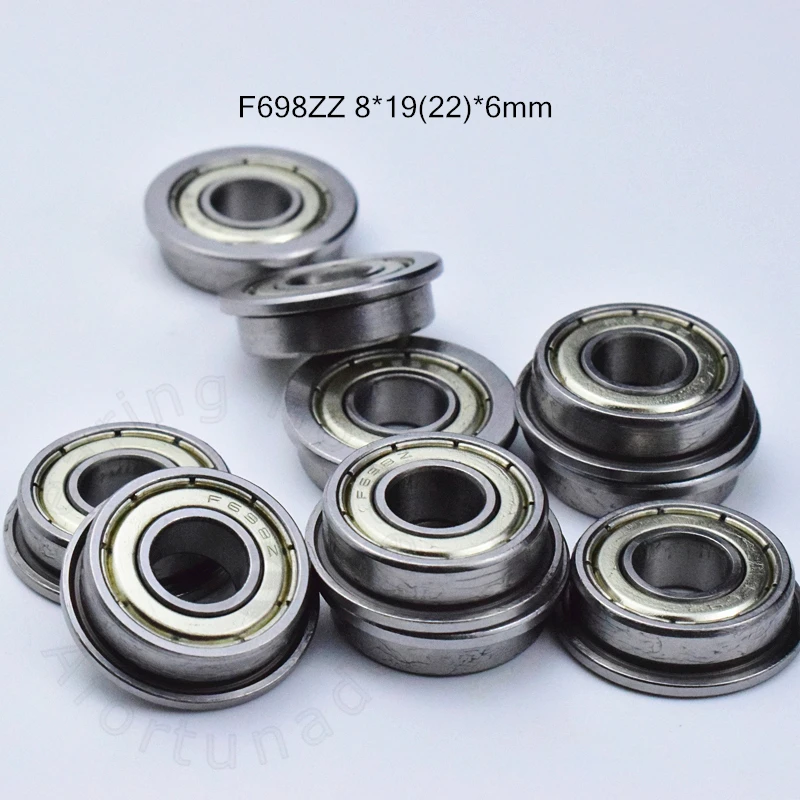 F698ZZ 8*19(22)*6mm 10pieces bearing ABEC-5 Flange bearings 698 F698Z chrome steel deep groove | Обустройство дома