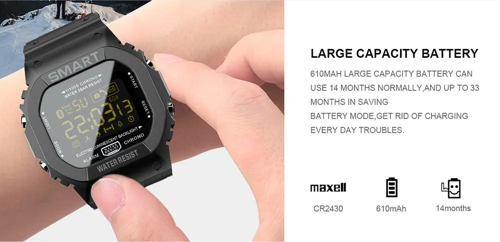 Новые умные часы LOKMAT, мужские спортивные водонепроницаемые Смарт-часы с шагомером и bluetooth для IOS Android