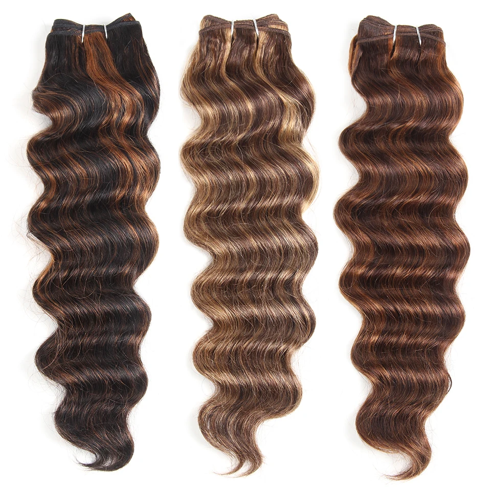 Joedir Pre-Colored Deep Wave Brazilian Hair 100% Human Hair Bundles Remy Weave Ombre Color Pink Blue Purple