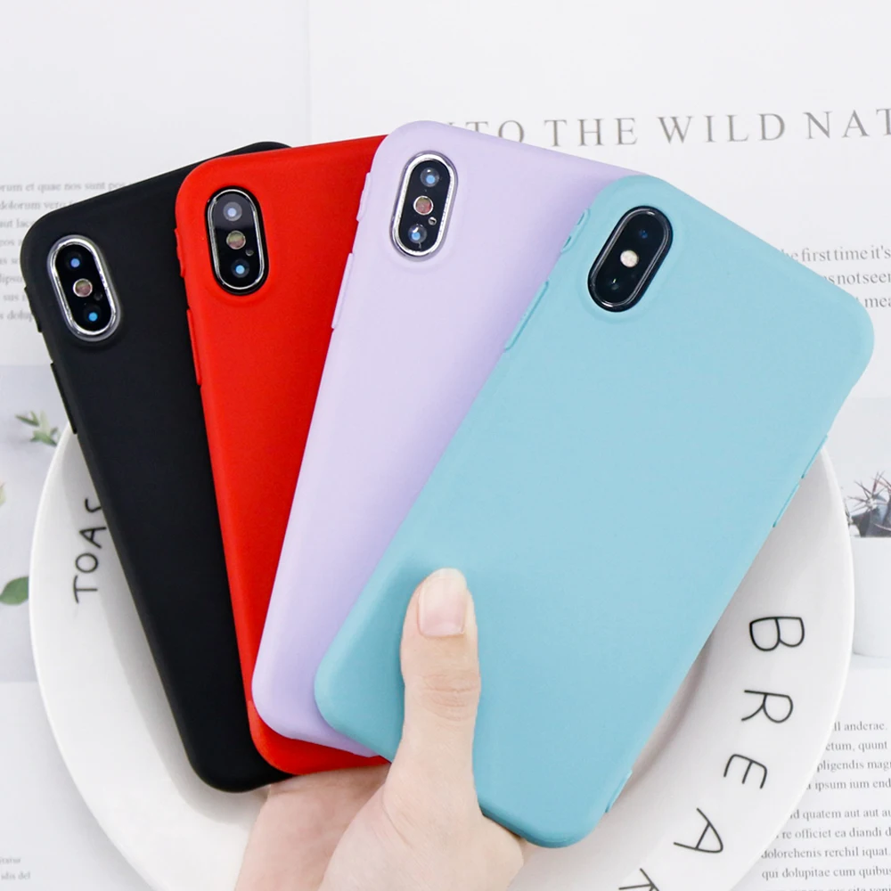 luxury-candy-color-soft-tpu-Matte-silicon-cases-For-iphone-X-case-Original-TPU-cover-Anti (1)