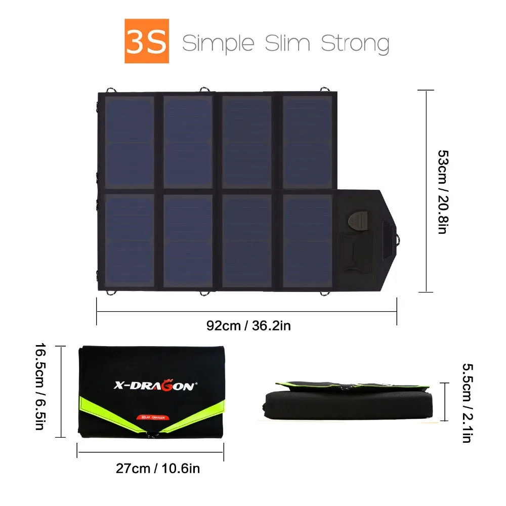 X DRAGON портативное солнечное зарядное устройство 40 Вт для iPhone iPad Macbook Acer Huawei Xiaomi