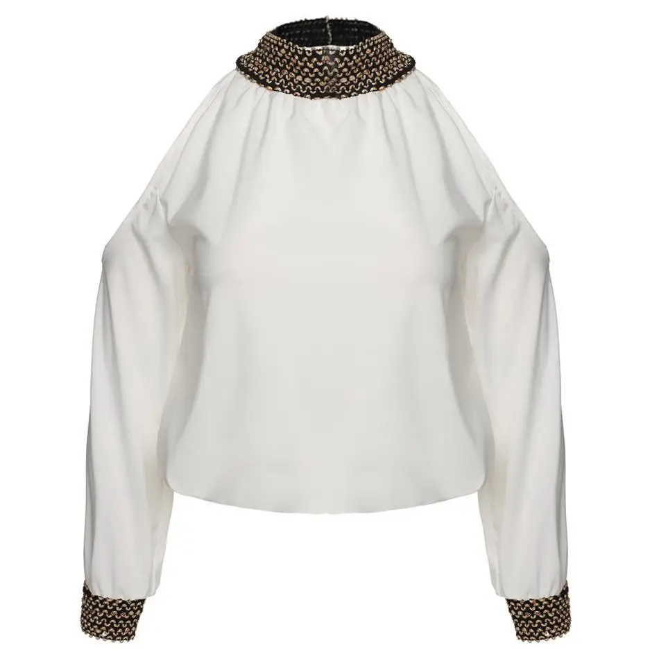 Women Shirt Blouse 2018 Autumn Blouses Off Shoulder Chiffon Sequins Tops Blouses Long Sleeve Sexy Blouse Women Shirts Blusas Tops