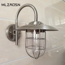 Крытый Открытый водонепроницаемый настенный светильник из нержавеющей стали для внутреннего двора, балкона, настенное освещение для прохода