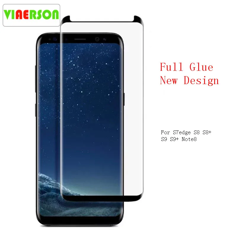 VIAERSON закаленное стекло с полным клеем для Samsung Galaxy Note8 S8 S8Plus S9 S9Plus S7edge Защитная