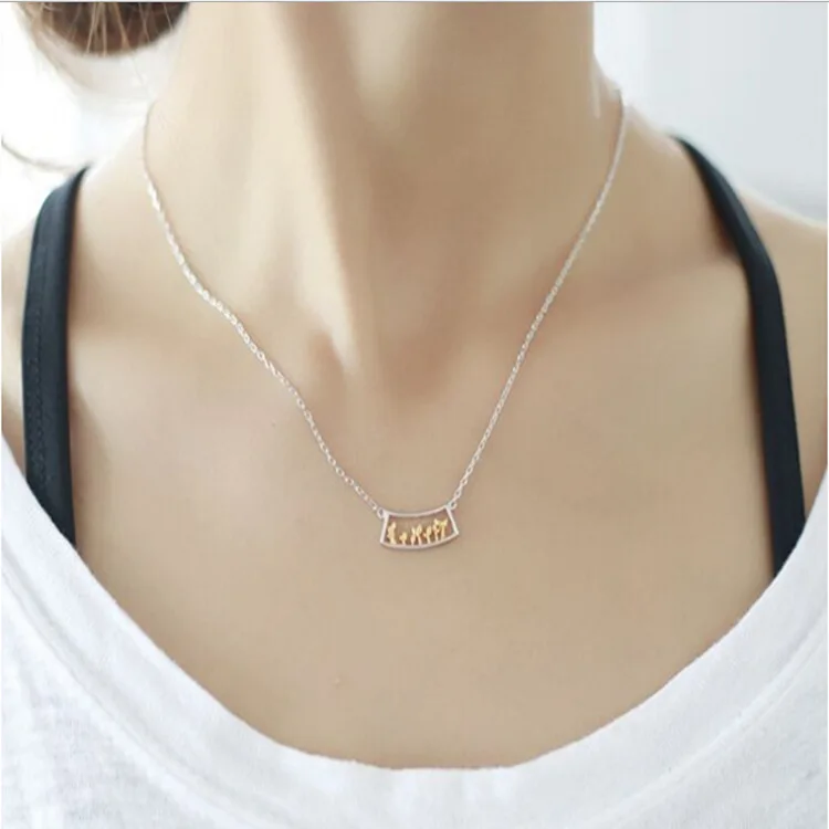 

925 Sterling Silver Simple And Fresh Small Leaves Choker Necklaces for Women kolye bijoux femme collares collar mujer