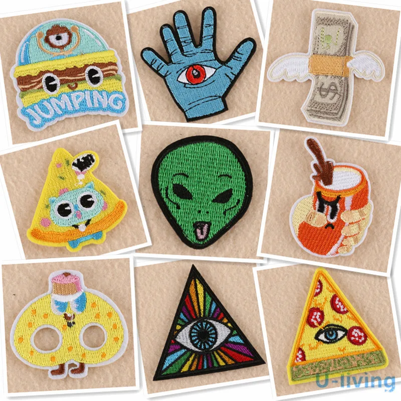 

1pcs Mix fashion Patches for Clothing Iron on Embroidered Sew Applique Cute Patch Fabric Badge Garment DIY Apparel Accessories