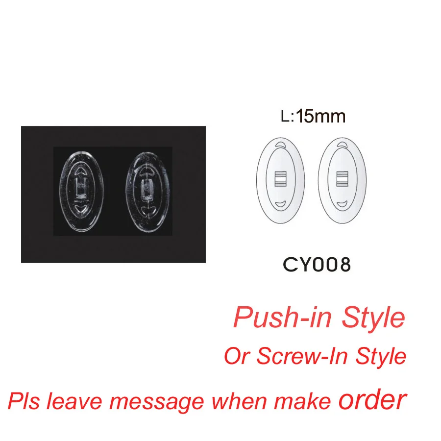 2000 шт = 1000 пар очков силиконовые носоупоры различных типов и размеров аксессуары для очков часть - Цвет: CY008