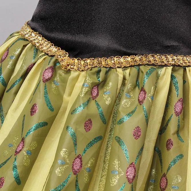 Girls Dresses Summer 2016 Girl Dress Children clothing Anna Blue Movie Dress + Red Cape Girl Princess Dresses Cosplay Costumes children dress