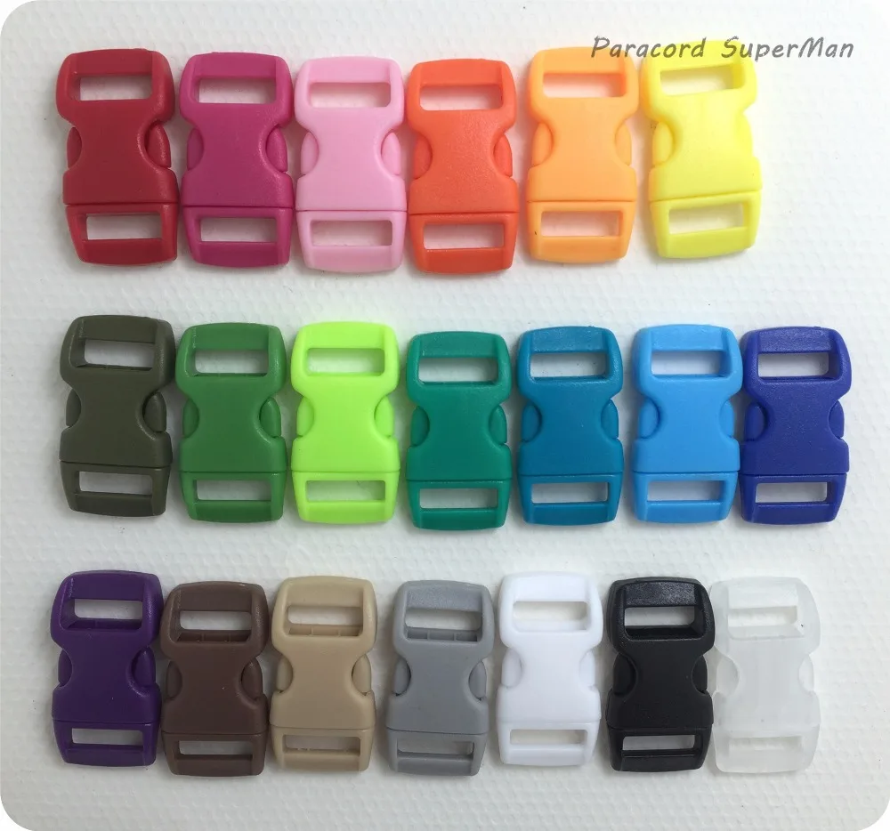 20 COLORS 100pcs/lot 10mm bing Bag Buckles colorful Plastic Buckles