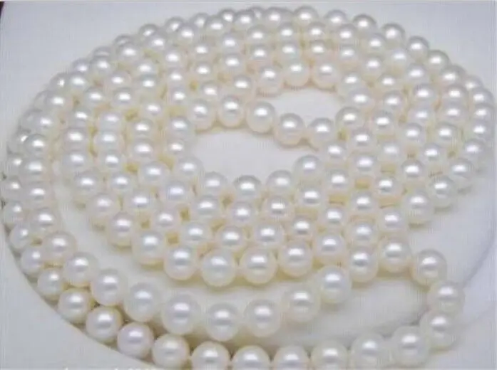 

Free shipping hot sale Women Bridal Wedding Jewelry >>elegant 9-10mm Australian south sea white pearl necklace 50inch