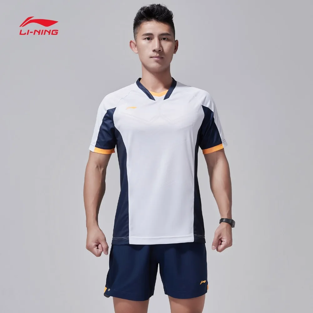 

Li-Ning Men Soccer Series Competition T-Shirt AT DRY Breathable Regular Fit LiNing Comfort Sports T-shirts AAYL189 CAMJ18