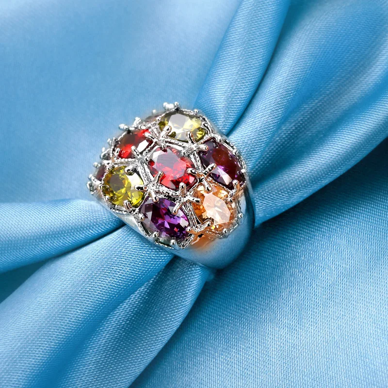 

2019 Hot Sale New Popular color zircon ring Jewelry Fine Ring Crystal from Swarovski For Women and female