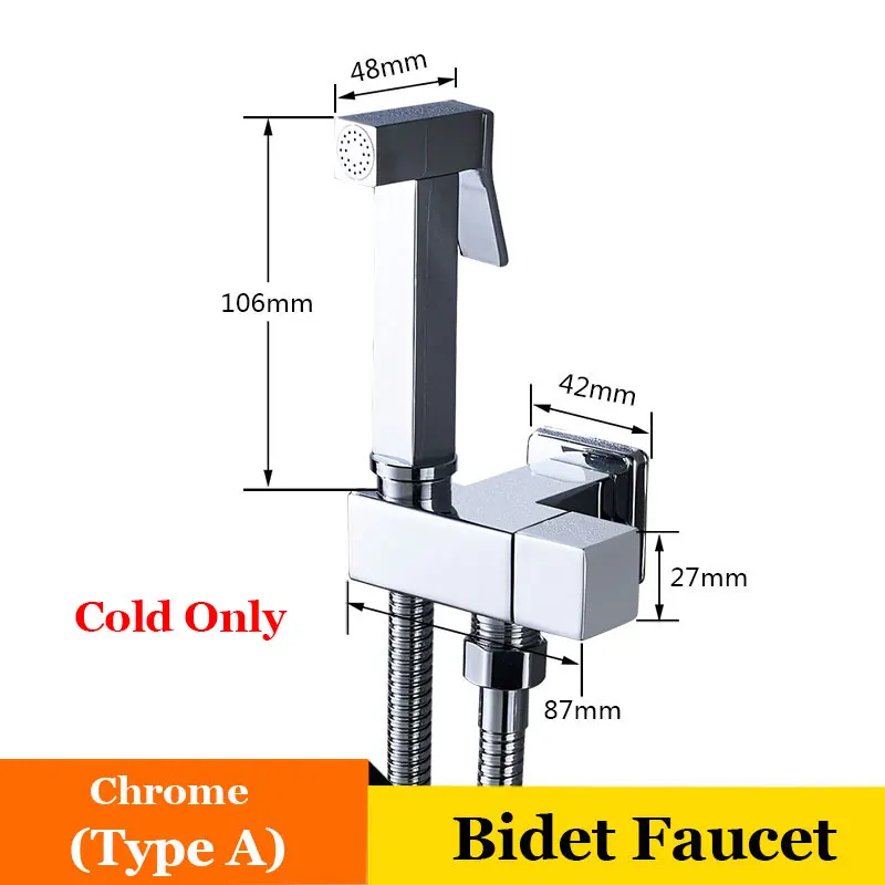 Смеситель для биде, латунный смеситель для душа, смеситель для душа, мусульманский кран Ducha Higienica, смеситель для холодной и горячей воды, квадратный душевой распылитель