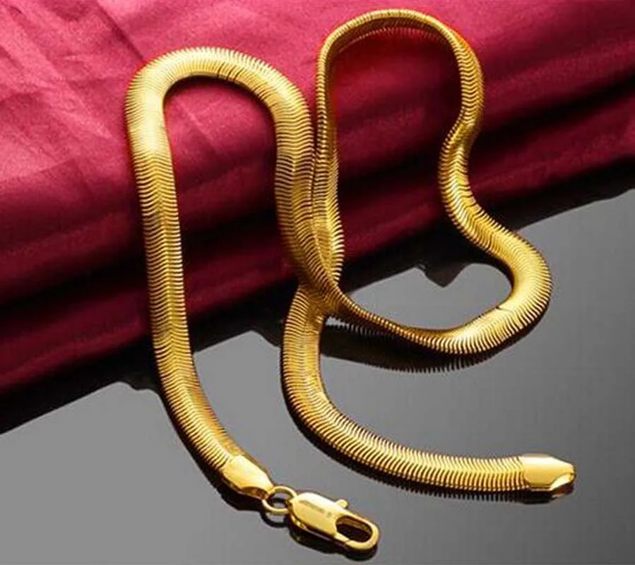 wholesale gold color 10mm Herringbone / snake CHAIN Necklace 50cm