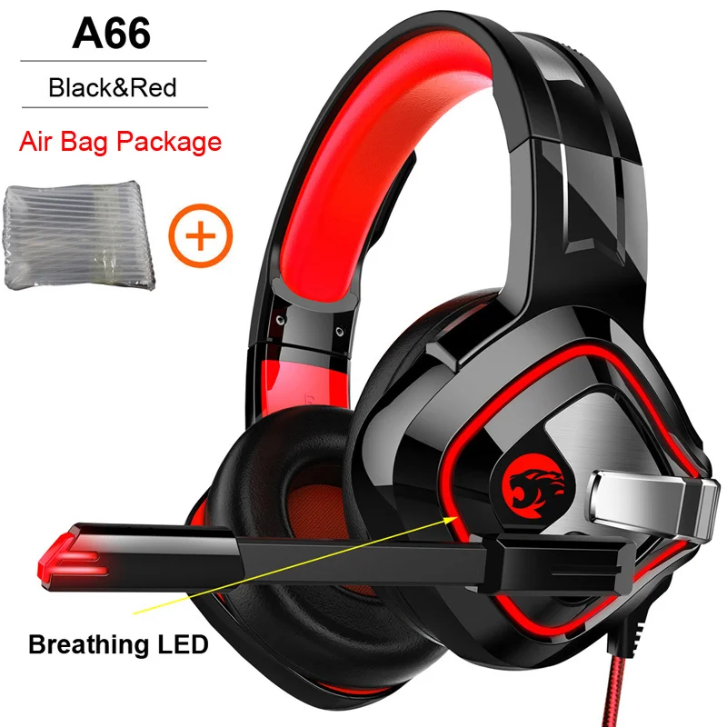 Профессиональные игровые наушники PS4 4D стерео RGB наушники гарнитура с микрофоном для нового Xbox One/ноутбука/ПК планшета геймера - Цвет: A66-Red-Breathing