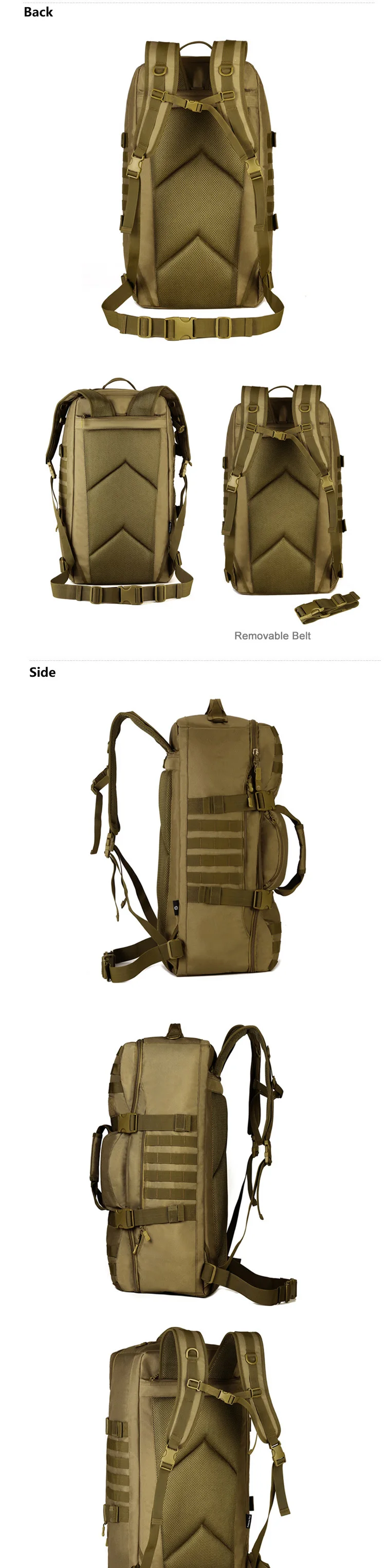 60л, уличная сумка, камуфляжный военный рюкзак, тактические сумки, водонепроницаемая многофункциональная сумка-тоут для багажа, походов, путешествий, большая спортивная сумка