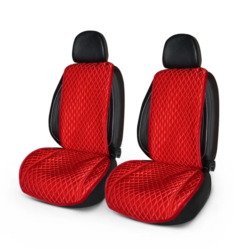 Подушка для сидения автомобиля из шелка льда универсальная бежевая Автомобильная внутренняя подходит для большинства автомобилей мягкая и крутая настоящая шелковая Мода чехол для автомобильных сидений - Название цвета: red-2