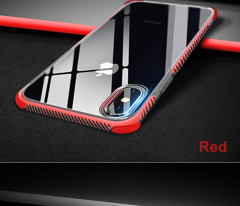 10 шт. прочный армированный чехол для телефона чехол для iPhone x iPhone XS-7 чехол мягкий, с бесцветным прозрачным 2 в 1 ТПУ+ ТПЭ для iPhone 6 6s 7 8 S8 S9 плюс