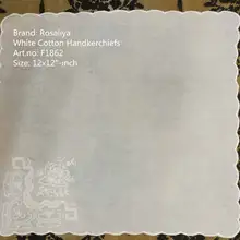 Набор из 12 модных белых хлопковых дамские платки 12-дюймовые женские накидки с чешуйчатыми краями и цветочной вышивкой