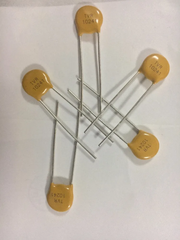 Varistor TVR10241 240V chip diameter 10mm TVR10241KSY, straight foot